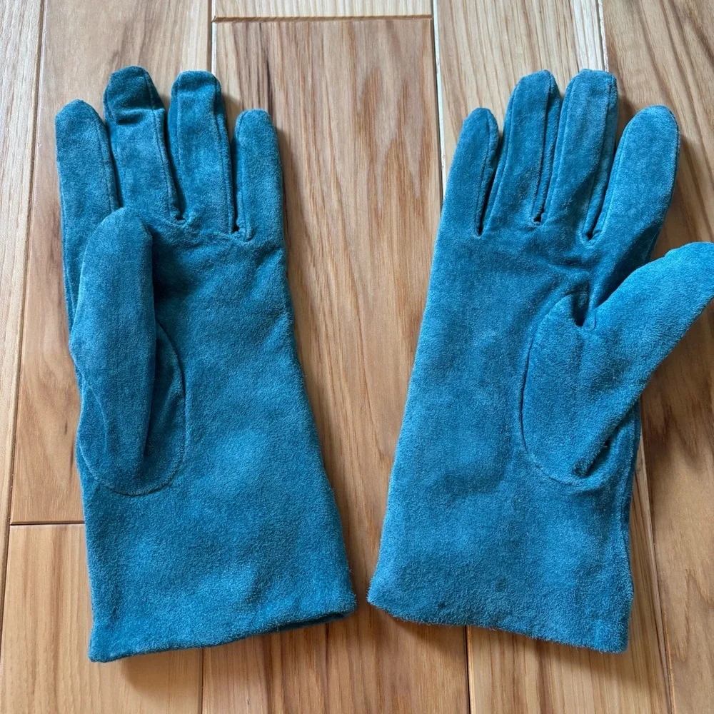 Vintage blue suede